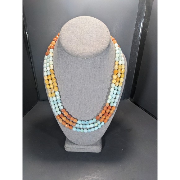 Jay King DTR Sterling Silver Multi-Color OPAL 18"-20" TRIPLE STRAND Necklace - Picture 2 of 6